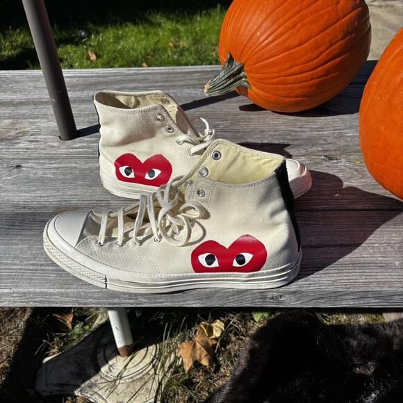 Size 12 - Converse Comme des Garçons Play x Chuck 70 2015 High Milk - Picture 3 of 5